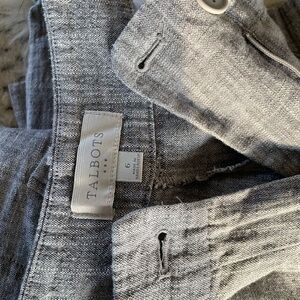 Talbots Charcoal Linen Trousers